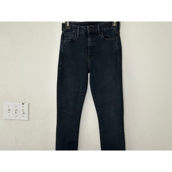 MOTHER Denim - Mother The High Waisted Looker Skinny Jeans Blackbird Star Embroidered size 25
